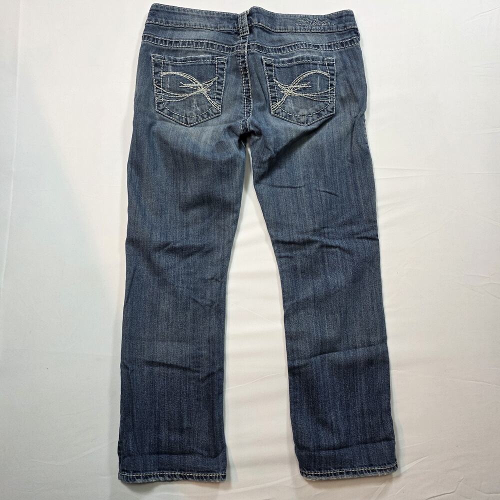 Silver Jeans Womens 29 Tuesday Capri Distressed Medium Wash Blue Denim - Picture 4 of 12